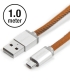 Micro USB Cable Leather Vintage Tan 1m