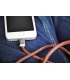 Câble Apple MFI PlusUs Lifestar Cuir PU Fuzzy Mocha Lightning 1 mètre