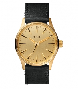 Montre Nixon Sentry 38 Leather Gold / Black