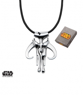 Star Wars Stainless Steel and leather Mandalorian Pendant