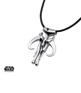 Pendentif Star Wars Mandalorian Inox et Cuir