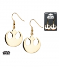 Boucles d'oreilles Star Wars symbole Rebelle Doré