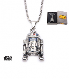 Star Wars 3D Pendant Inox and R2D2 Gem