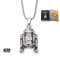 Pendentif Star Wars Inox 3D et gemme R2D2