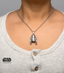 Pendentif Star Wars Inox 3D et gemme R2D2