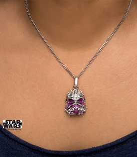 Pendentif Star Wars Stormtrooper et gemme rose