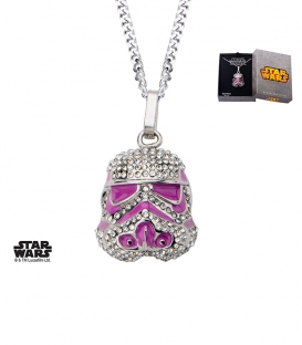 Pendentif Star Wars Stormtrooper et gemme rose