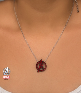 Marvel Pendant Avengers Symbol Stainless Steel metal and Gem