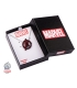 Pendentif Marvel inox noir et rouge et gemme symbole Avengers