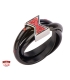 Bague Marvel inox plaqué noir symbole Black Widow taille US 6
