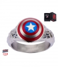 Stainless steel metal marvel ring. Captain America Shield Symbol US size 10