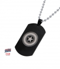 Captain America Shield Pendant. Black Stainless Steel metal