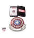 Bague Marvel inox Bouclier Captain et Gemme Taille US 6