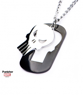 Pendentif Marvel Punisher Inox avec gemme