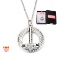 Pendentif Marvel inox et gemme claire marteau de Thor