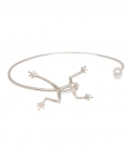 Anna + Nina Frog With Pearl Cuff Silver 