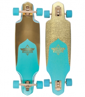 Dusters Channel Prism Turquoise Gold 34“ Complete Longboard