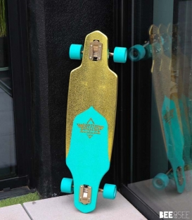 Dusters Channel Prism Turquoise Gold 34“ Complete Longboard