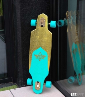 Skate Dusters Channel Prism 34" Turquoise Gold Complete Longboard