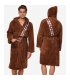 Chewbacca Star Wars Fleece Hooded Robe with Brown Sash over Shoulder to Pocke