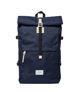 Sac Sandqvist Bernt Navy avec Sangles en Cuir Naturel