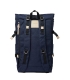 Sandqvist Bernt Navy Backpack with Natural Leather Back View