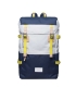 Sandqvist Harald Multi Off White - Bleu Backpack with Natural Leather