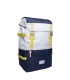 Sandqvist Harald Multi Off White - Bleu Backpack with Natural Leather - Side View