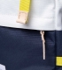 Sandqvist Harald Multi Off White - Bleu Backpack with Natural Leather - Pocket