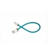 Câble Apple MFI PlusUs Lifestar cuir Cross Turquoise Lightning 0,25 mètre