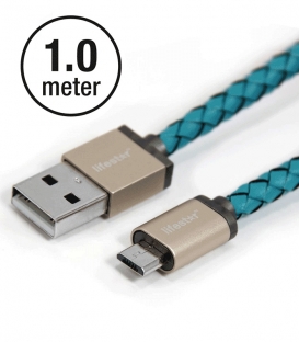 LIFESTAR Micro USB Cable Cross Turquoise 1m