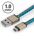 LIFESTAR Micro USB Cable Cross Turquoise 1m